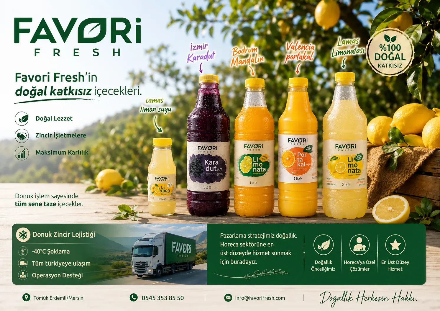 Favori Fresh doğal katkısız içecek ailesi